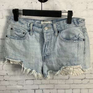 Kan Can Womens Black Distressed Cutoff Shorts Cotton Pockets Size S T2